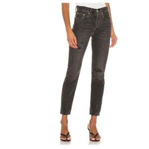 VTG 1997 Levi’s 501s High Rise Skinny Jeans Classic Distressed Black Wash Denim